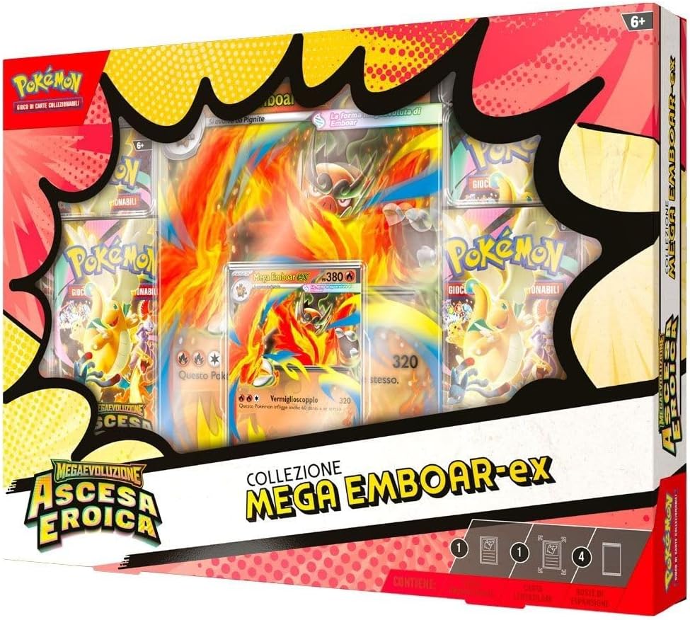 PREORDINE - Pokémon Ascesa Eroica Collezione Mega EX Trio ITA – Mega Emboar ex, Mega Feraligatr ex, Mega Meganium ex (Data di uscita: 24 aprile 2026)