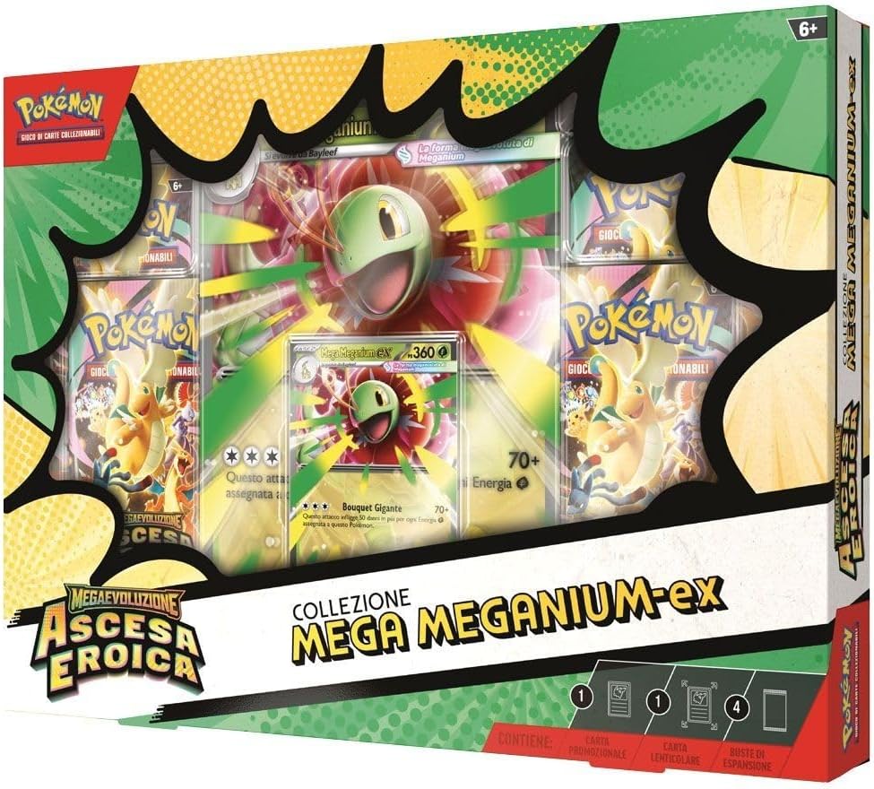PREORDINE - Pokémon Ascesa Eroica Collezione Mega EX Trio ITA – Mega Emboar ex, Mega Feraligatr ex, Mega Meganium ex (Data di uscita: 24 aprile 2026)