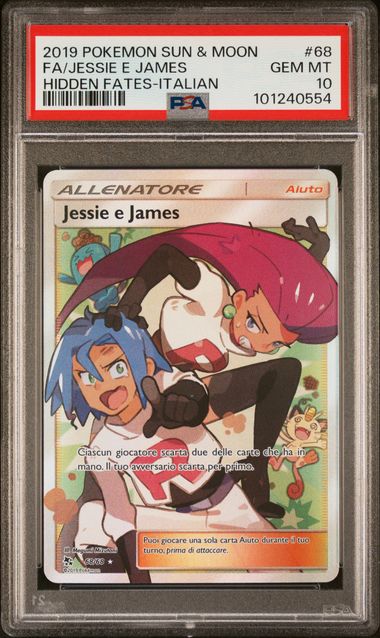 2019 POKEMON SUN & MOON HIDDEN FATES #68 FA/JESSIE E JAMES HIDDEN FATES-ITALIAN